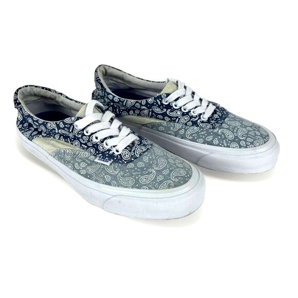 Vans Ultra Cush Lace Up Sneakers Blue Gray paisley white soles Womens 10.5 - Picture 11 of 15
